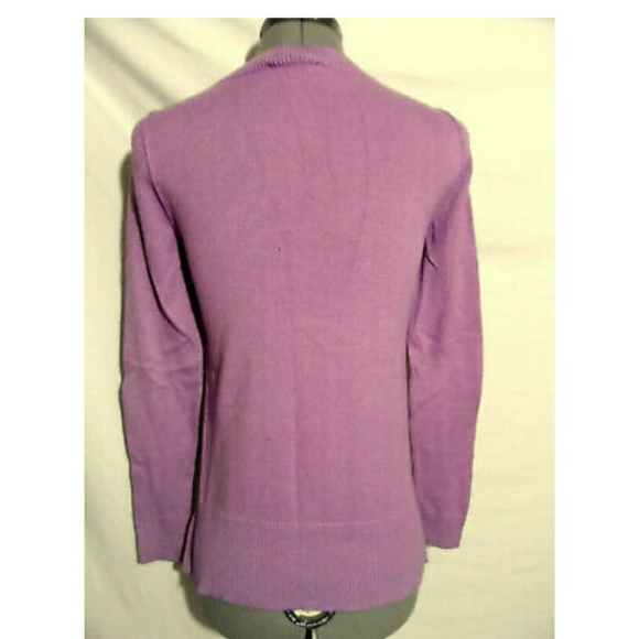 INC Sweater Top XS Lilac Purple reverse seams hi-lo hem Ribbed knit - Picture 4 of 6
